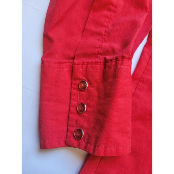 Wrangler Red Cowboy Cut Collared Pearl Snap Button Down Shirt Size X- Long - Picture 5 of 10